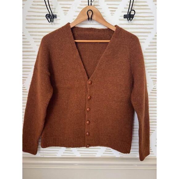 Vintage Women’s Small Brown Knit Cardigan - Picture 1 of 3